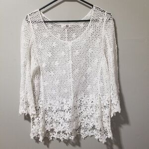 Le Dor Crochet White Blouse